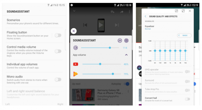 Samsungin SoundAssistant mahdollistaa laajemmat äänisäädöt.