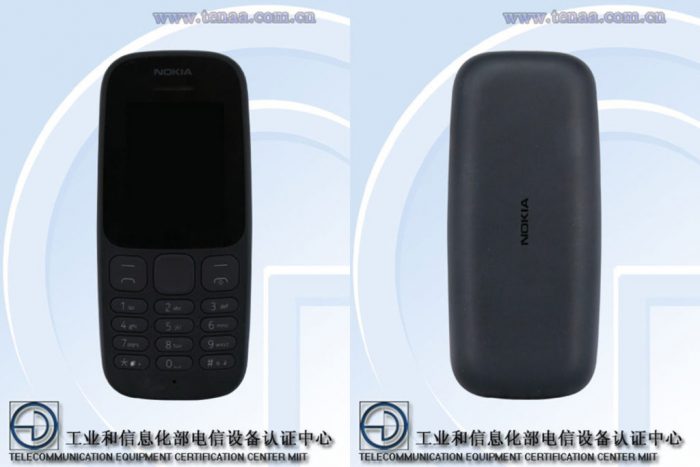 Nokia TA-1034 edestä ja takaa.