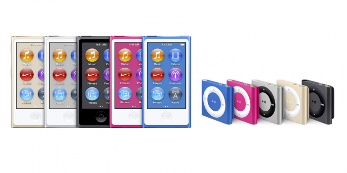 Apple iPod nano ja iPod shuffle.