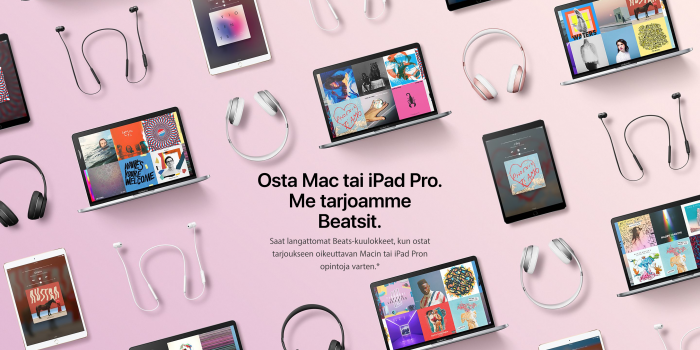 Apple tarjoaa Beats-kuulokkeita kaupan päälle.