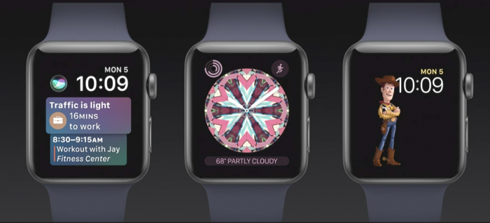 Apple Watch saa uusia kellotauluja: vaihtuvia tietoja tarjoava Siri-kellotaulu, Kaleidoskooppi-kellotaulut ja Toy Story -hahmot.