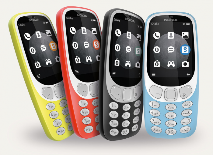 Nokia 3310 3G:n uusia värejä ovat harmaa ja vaaleansininen.