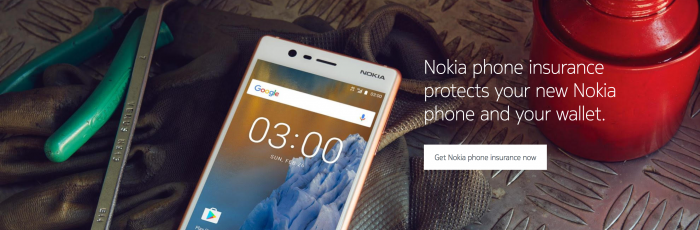 Nokia-puhelimille tarjotaan nyt vakuutuksia.