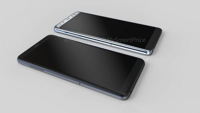 Samasung Galaxy A5 (2018) ja Galaxy A7 (2018). OnLeaksin aiemmin julkaisema kuva.