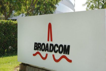 Broadcom logo kyltti.