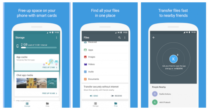 Googlen uusi Files Go -sovellus helpottaa tallennustilan vapauttamista sekä tiedostojen jakamista.