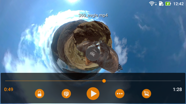 VLC tukee nyt 360 asteen videoita.