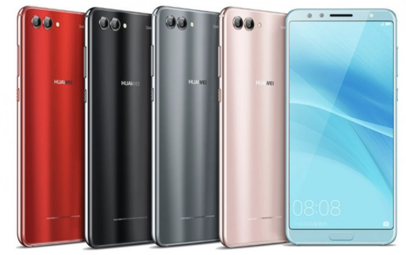 Huawei Nova 2S:n eri värivaihtoehdot.