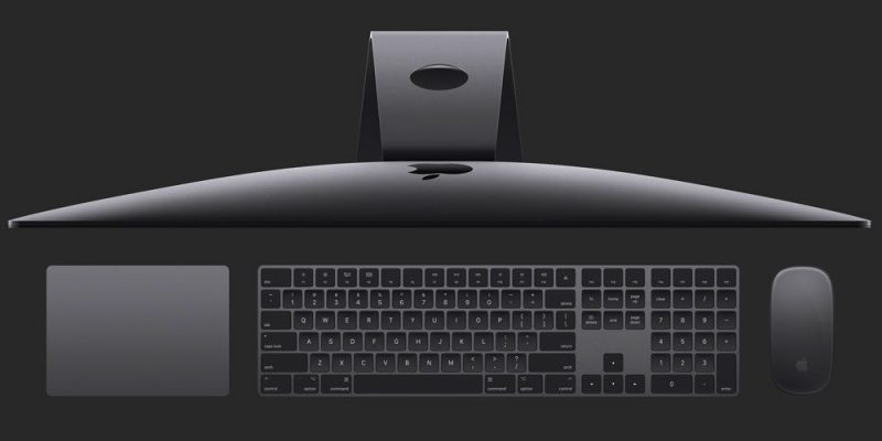iMac Pro saa rinnalleen tähtiharmaan Apple-näppäimistön, hiiren ja kosketuslevyn.