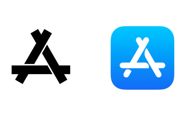 Konin logo ja Applen App Store -kuvake.