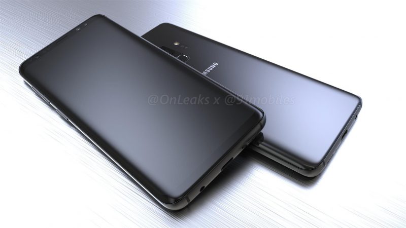 Samsung Galaxy S9:n design OnLeaksin kuvassa.