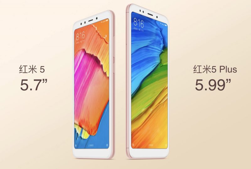Xiaomi Redmi 5 ja Redmi 5 Plus.