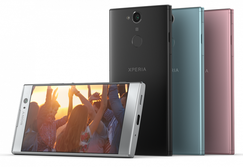 Sony Xperia XA2:n eri värivaihtoehdot.