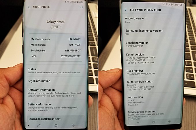 Reddit-käyttäjän Galaxy Note8 sai jo yllättäen Oreo-päivityksen.