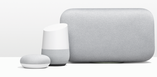 Googlen Home Mini, Home ja Home Max -älykaiuttimet.