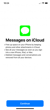 Viestien jatkuva synkronointi ja tallennus pilveen iCloud-pilveen on jälleen testissä iOS 11.4:ään.