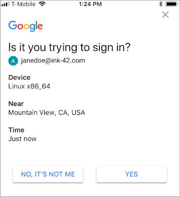 Google-kehote ilmestyy ilmoituksena puhelimeen.