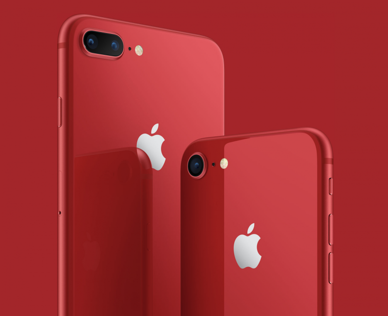 iPhone 8 Plus ja iPhone 8 PRODUCT(RED) Special Edition.
