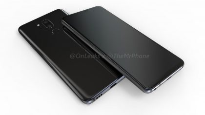 LG G7:n design OnLeaksin vuotamassa mallikuvassa.