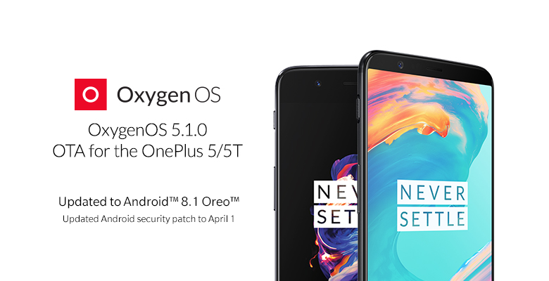 OnePlus 5 ja 5T saavat OxygenOS 5.1.0 -päivityksen.