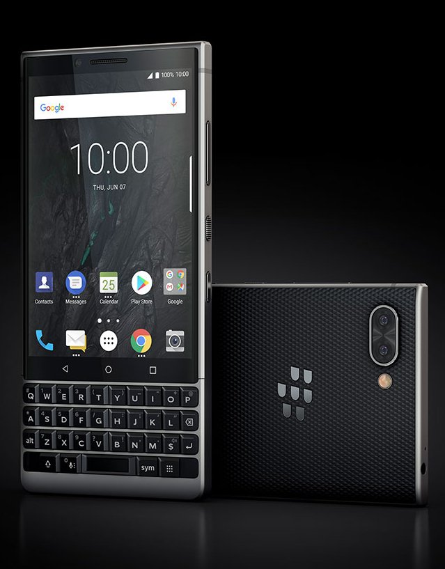 BlackBerry Key2 mustaharmaana Evan Blassin julkaisemassa kuvassa.