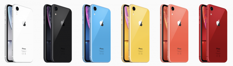 iPhone XR:n värivaihtoehdot.