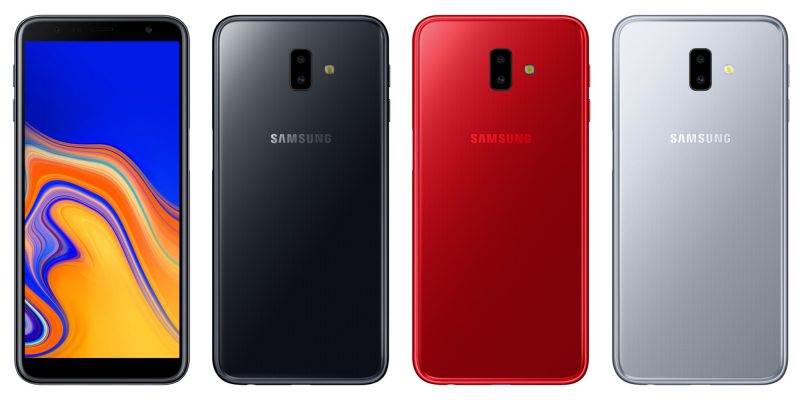 Samsung Galaxy J6+:n värivaihtoehdot.