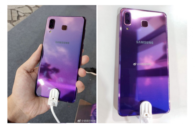 Samsung Galaxy A9 Starin uusi liukuväri yhdistelee purppuraa ja sinistä.