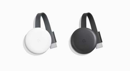 Googlen hiljattain designiltaan uudistettu Chromecast.