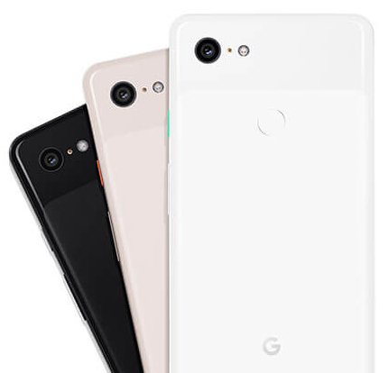 Pixel 3 -älypuhelinten värivaihtoehdot.