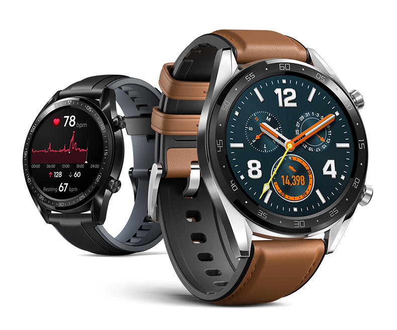 Huawei Watch GT:n alkuperäiset tyylivaihtoehdot.
