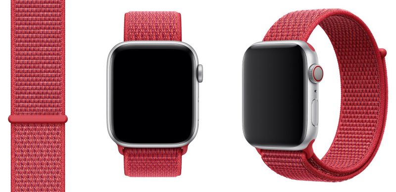 Uusi punainen PRODUCT(RED) Sport Loop -ranneke Apple Watchille.