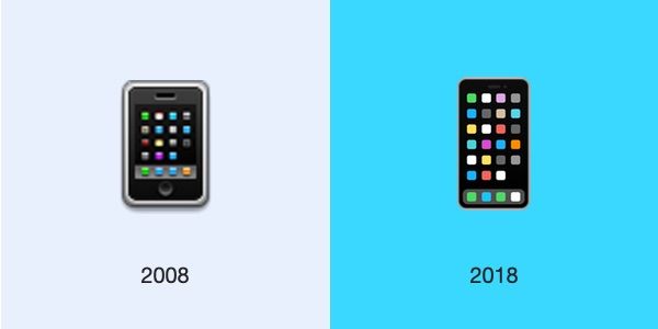 Apple päivitti puhelinemojin vasta tänä vuonna uuteen ulkoasuun, vaikka iPhone X esitteli uuden iPhone-muodon jo viime vuonna.