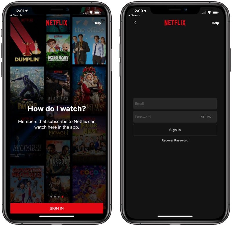 Netflix-tilaajaksi ei voi enää liittyä sen iPhone-sovelluksen kautta.