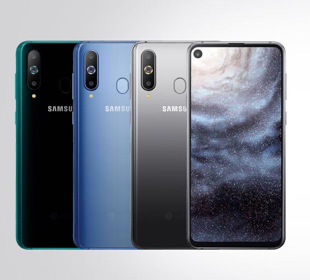 Samsung Galaxy A8s:n erikoisuus on näytön vasemmasta yläkulmasta löytyvä aukko etukameralle.