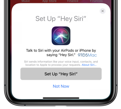 iOS 12.2:sta löytyy piilotettuna ohje Hei Sirin käyttöönotosta AirPods-kuulokkeissa.