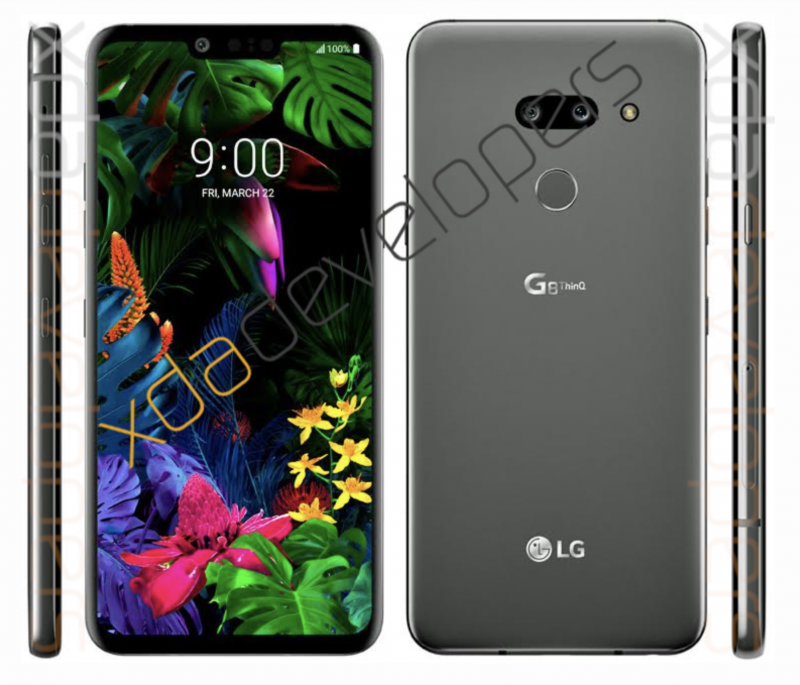 LG G8 ThinQ. xda-developersin julkaisema virallinen kuva.