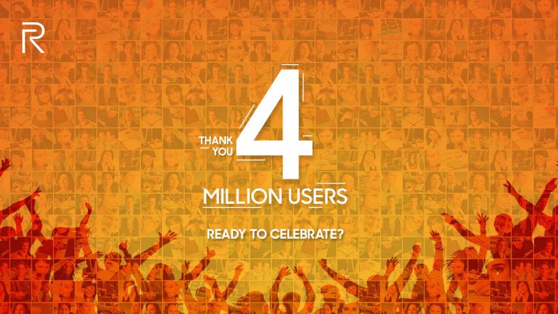 Realme kertoi saavuttaneensa 4 miljoonaa käyttäjää.