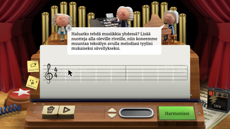 Bach-doodle harmonisoi syötetyn melodian.