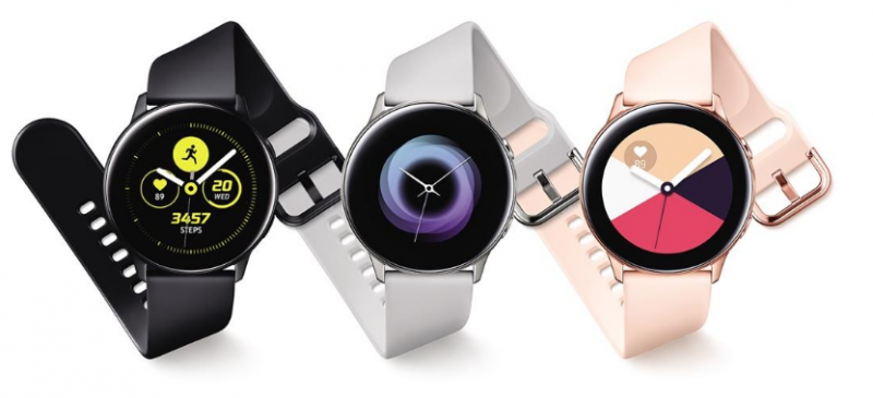 Samsung Galaxy Watch Activen eri värivaihtoehdot.