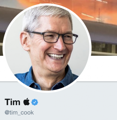 Tim Cook muutti Twitterissä näkyvää nimeään.