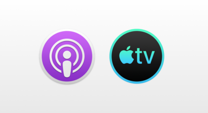 9to5Macin julkaisema kuva uusista macOS:n Podcastit- ja TV-sovellusten kuvakkeista.