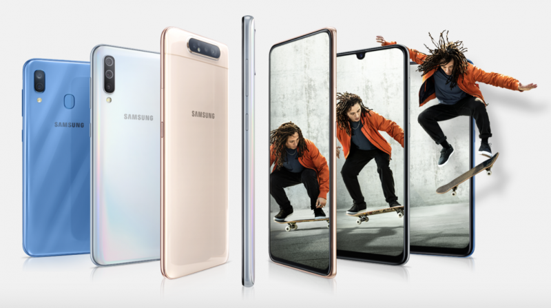 Samsungin uusia Galaxy A -sarjan älypuhelimia.
