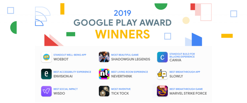 Google Play Awards 2019 -voittajat.