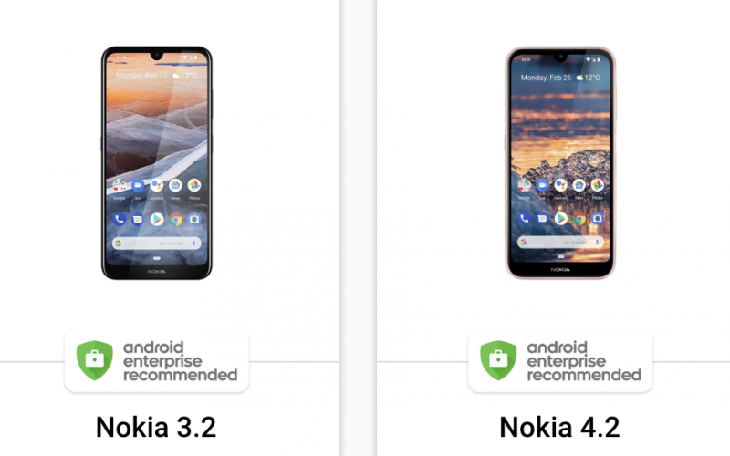 Nokia 3.2 ja Nokia 4.2 kuuluvat Android Enterprise Recommended -ohjelmaan.