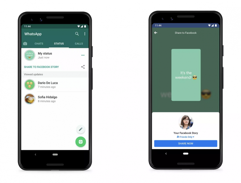 WhatsApp testaa nyt Tila-päivityksen eli tarinan jakamista myös muihin palveluihin, kuten Facebookiin.