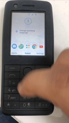 Ilman kosketusnäyttöä varustettuihin puhelimiin suunnattu Android-versio mahdollisessa Nokia-puhelimessa. Kuva: 9to5Google.