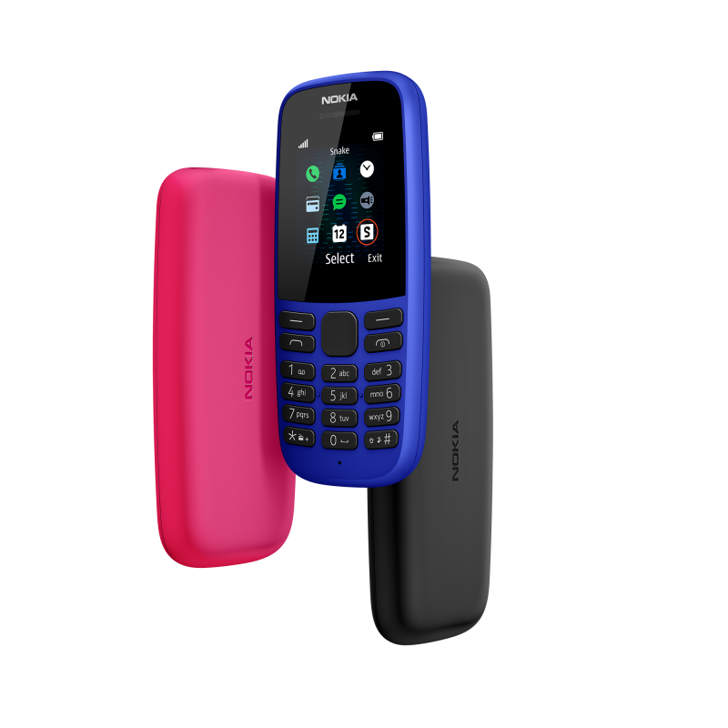 Neljännen sukupolven Nokia 105 -peruspuhelin.
