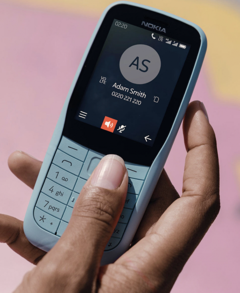 Nokia 220 4G tukee 4G- eli VoLTE-puheluja.