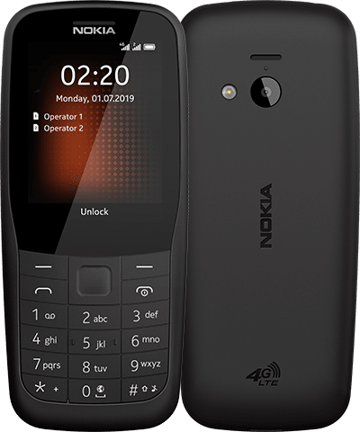Nokia 220 4G mustana.